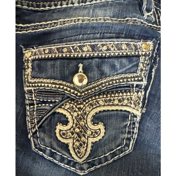 Rock Revival Glade, Easy Boot, Size 31 Well Loved! Tearing On Left Back Pocket - Picture 8 of 9